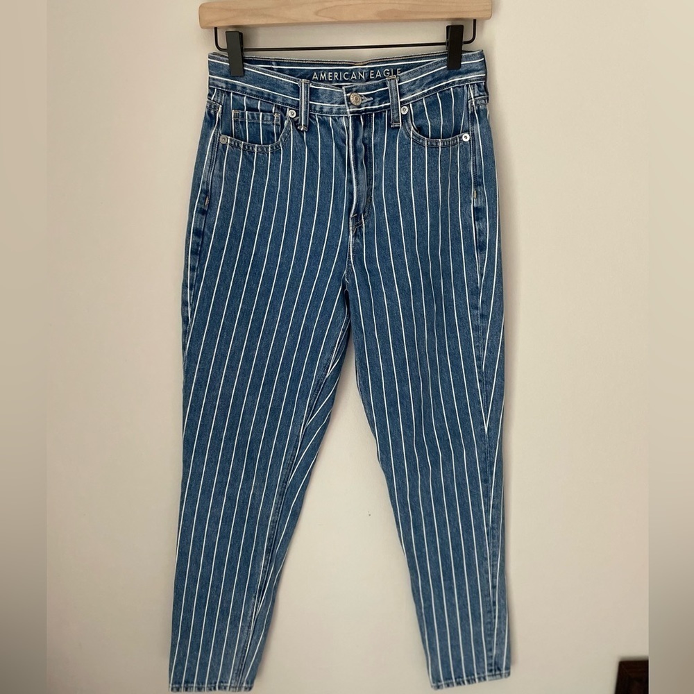 American Eagle Pinstriped Mom Jeans Size 0